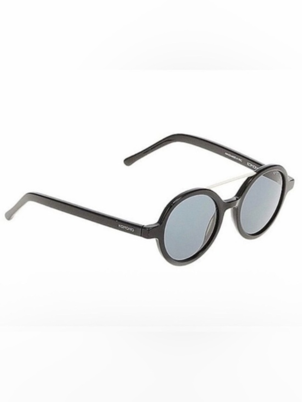 New KOMONO sunglasses glossy black round Vivien